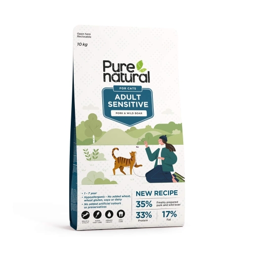 PURENATURAL KASSI TÄISSÖÖT SENSITIVE SIGA/METSSIGA 10KG*