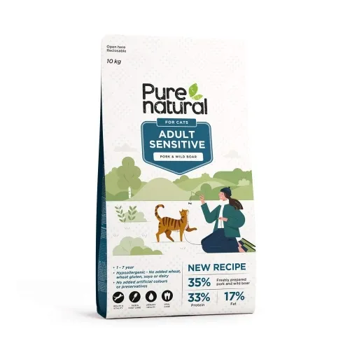 PURENATURAL KASSI TÄISSÖÖT SENSITIVE SIGA/METSSIGA 10KG*