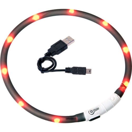 Flamingo Led Visio Usb ошейник для кошек, 20-35см, черный