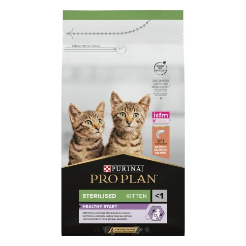 Pro Plan корм для стерилизованных котят, лосось, 1,5 кг