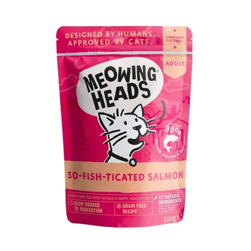 Meowing Heads So Fish влажный корм для кошек, лосось, 100 г