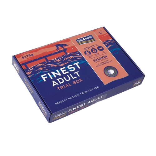 Fish4Dogs набор кормов для собак, лосось, большие гранулы 450г (6х75г)