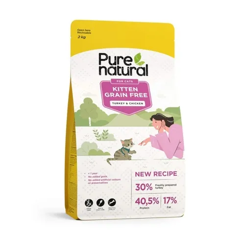 PURENATURAL KASSIPOJA TÄISSÖÖT TERAVILJAVABA KANA/KALKUN 2KG