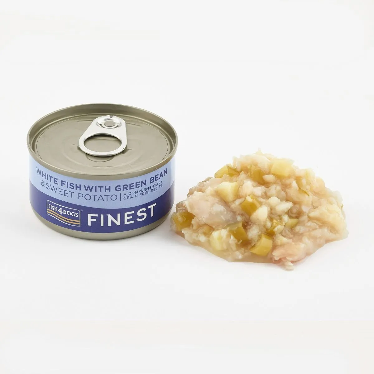 Fish4Dogs консервы для собак с белой рыбой, сладким картофелем и фасол - Изображение товара 2