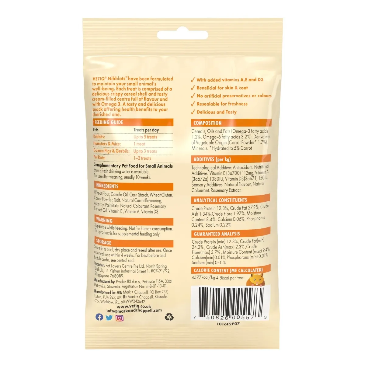 VETIQ VÄIKELOOMA MAIUS NIBBLOTS CARROT 30G - Изображение товара 2